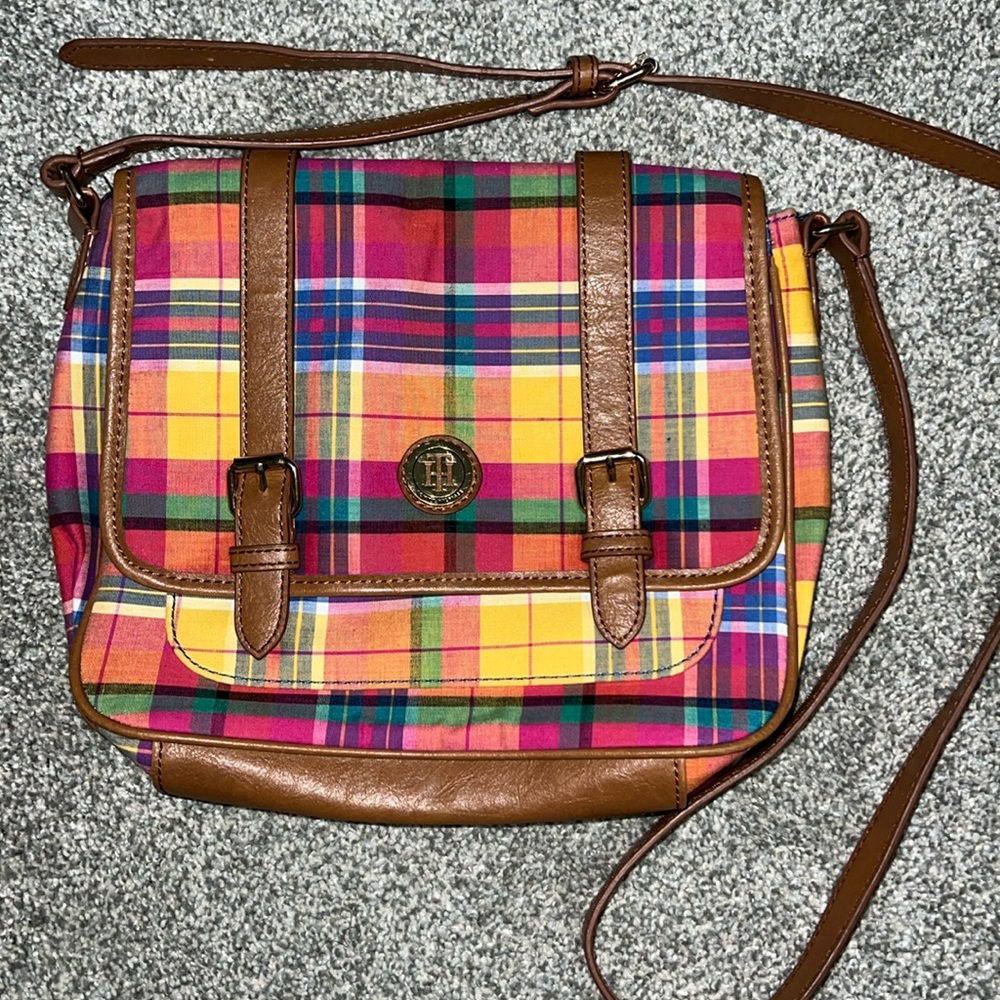 Tommy Hilfiger Plaid Crossbody Bright Colors